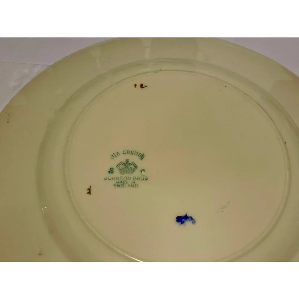 Old English Johnson Bros Floral Rose ornate metallic gold blue scalloped - Picture 7 of 10